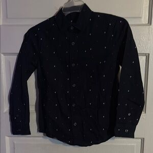Blue Button-Up Shirt with Pattern